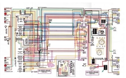 1966 - 1972 Chevelle Wiring Diagram, Laminated, Color, 11" x 17"